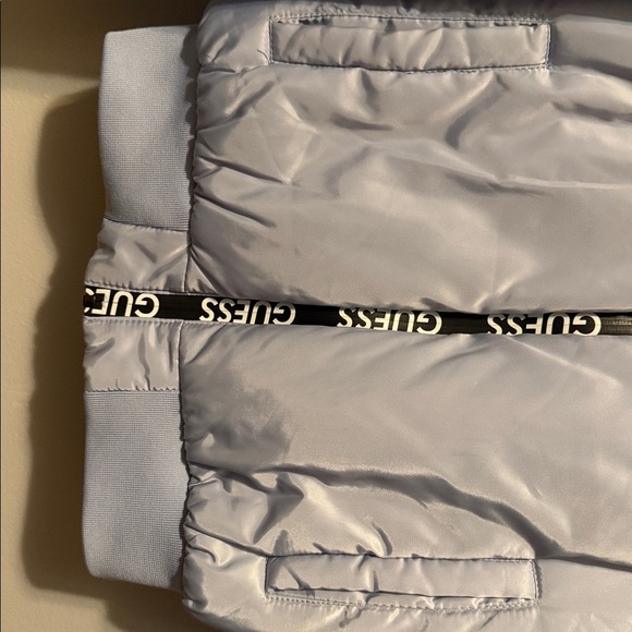 Guess Silver Bomber Jacket with Logo Zipper - Picture 2 of 6